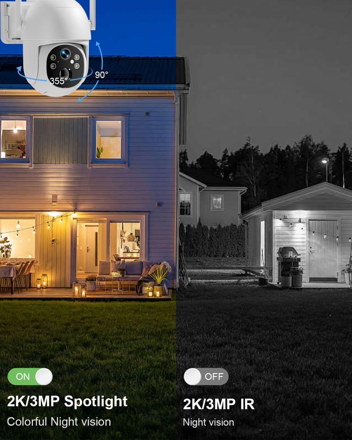 SANSCO 4G LTE Cellular Solar Security Camera, Lifetime Free Unlimited Data, No Monthly Fee, No WiFi Wireless Outdoor Cam, 2K Color Night Vision, 360° PTZ, 2-Way Audio, Built-in SIM, 64G TF Card, TUYA