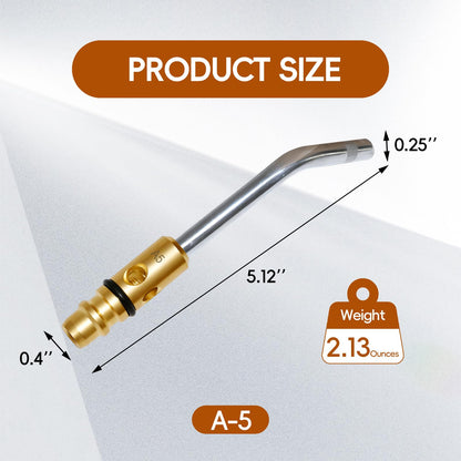 JZWELD A3 A5 A8 Air Acetylene Torch Tip Kit, 3/16" 1/4" 5/16" Tip Size for PLF-A5/G-4 Handles, Air Acetylene Tip with Flint Striker, Light/Medium Duty Air Acetylene Swirl Quick Connector Flame Tip