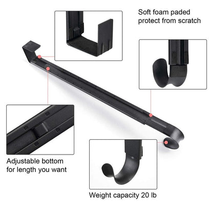 Myfolrena Wreath Hanger Adjustable Door Hanger Wreath Hanger for Front Door 15 to 24inch,Wreath Hook, Hold Up 20lb (Black,1 Pack)