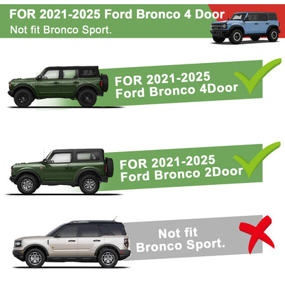 Bronco Tailgate Table for 2021-2026 Ford Bronco 2/4 Door, Foldable Rear Cargo Table & Shelf Storage with Extra Solid Bamboo Extension Board, No-Drill Install, Camping Overlanding Bronco Accessories