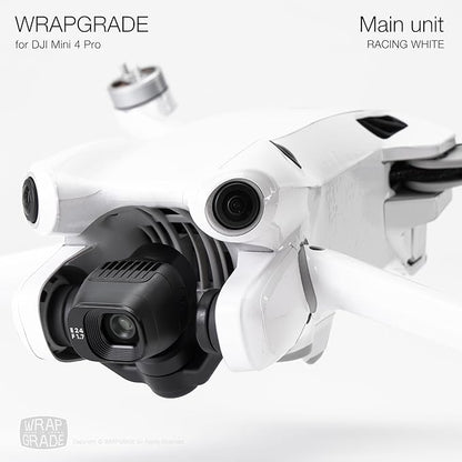 WRAPGRADE Skin Stickers Compatible with DJI Mini 4 Pro | Full Wrap (Racing White)