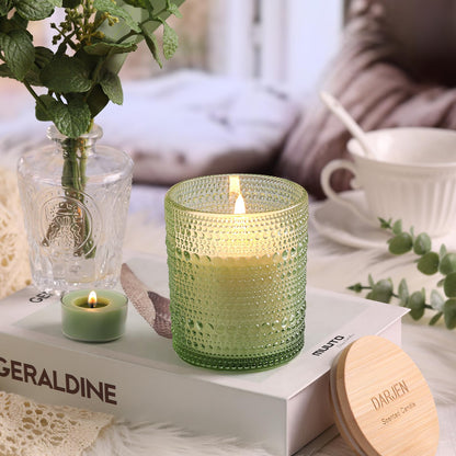 Eucalyptus & Sage Soy Scented Candles for Home- 6.3oz 42H Natural Soy Wax Aromatherapy Jar Candle with Strong Scent, Decorative Aesthetic Candles for Relax, Meditation, Bathroom, Luxury Gift for Women