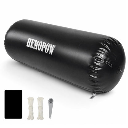 HEMOPOW Heavy Duty Inflatable Boat Fenders, Upgraded PVC Dock Bumpers for Docking - Marine Boat Fender with Storage Bag, Pump & Lines for Yacht, Pontoon, Fishing Boat - 18 * 60inch