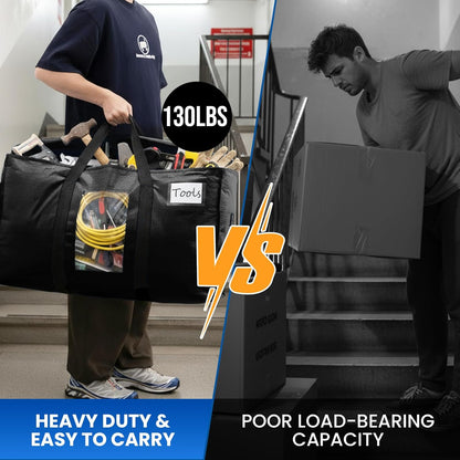 TAILI Extra Large Moving Bags - 4 Pack Heavy Duty Totes with Visible Window & Wrap Around Handles