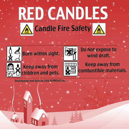 100 pcs Bulk Red Candles for Christmas Tree - Chime Decorations - Christmas Pyramids Carousel - 4 inch X 1/2 inch Diameter - 1.5 Hour Burn Time.Unscented