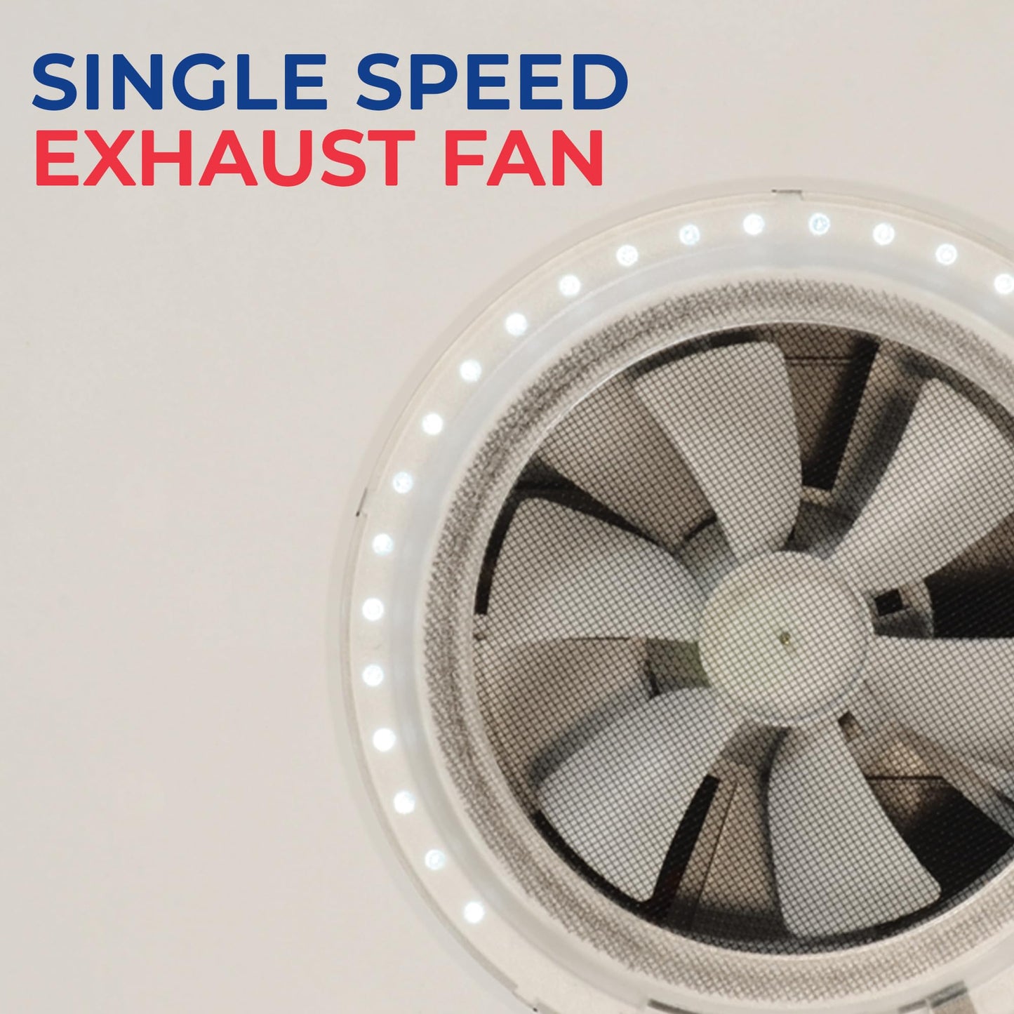 MAXXAIR Maxxfan Mini Plus Vent 6"" Single Speed Exhaust Fan - Quiet and Energy Efficient RV Ventilation & Lighting, White (00-03801)