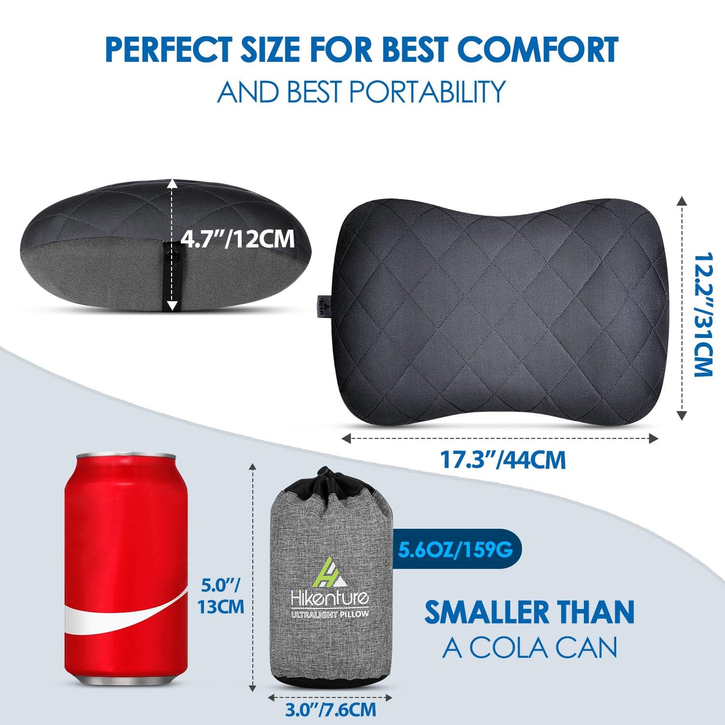 Hikenture Ultralight Inflatable Pillow with Removable Cove and 4" Thick Self Inflating Sleeping Pad with Electric Pump Set