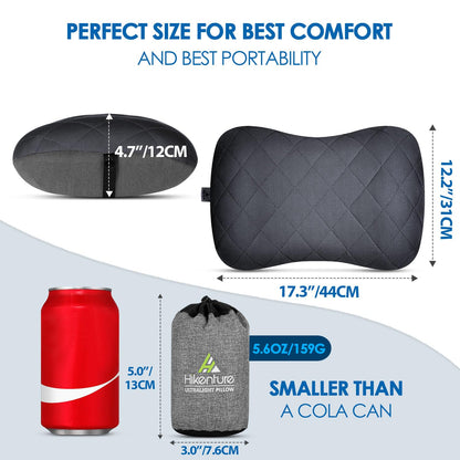 Hikenture Ultralight Inflatable Pillow with Removable Cove and 4" Thick Self Inflating Sleeping Pad with Electric Pump Set