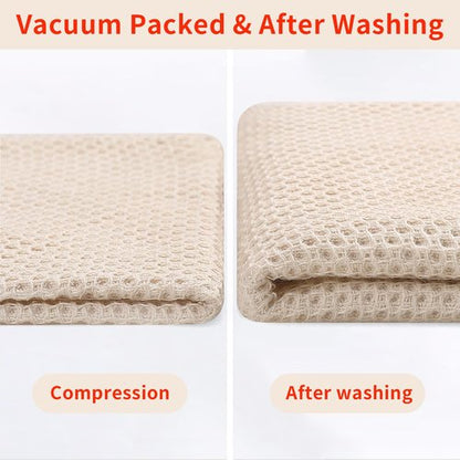 Homaxy 100% Cotton Waffle Weave Kitchen Dish Cloths, Ultra Soft Absorbent Quick Drying Dish Towels, 12 x 12 Inches, 8-Pack, Beige