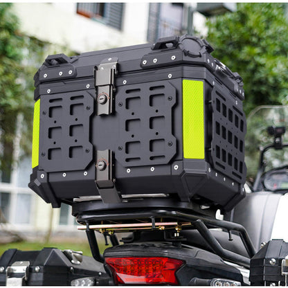 GEARZONE 55L Motorcycle Top Case with Molle Panel Universal Motorcycle Top Box for Motorcycles Suitable for Stowing Helmets and Luggage