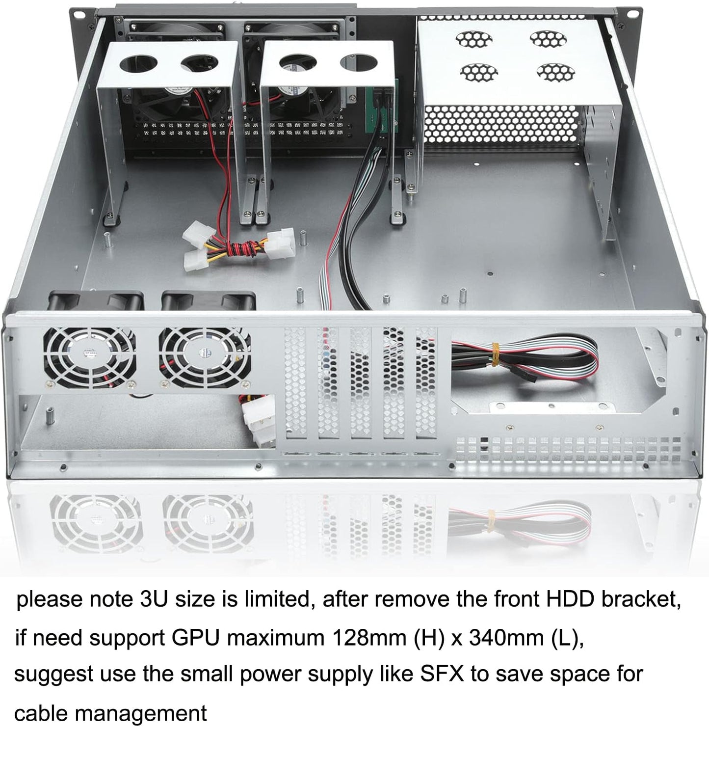 RackChoice 3u Rackmount Server Chassis MATX/Mini-ITX 3x5.25 Support ATX PSU with Either top/Bottom or Side Cooling and SFX PSU (Need to use The ATX to SFX braccket in Screw Box)