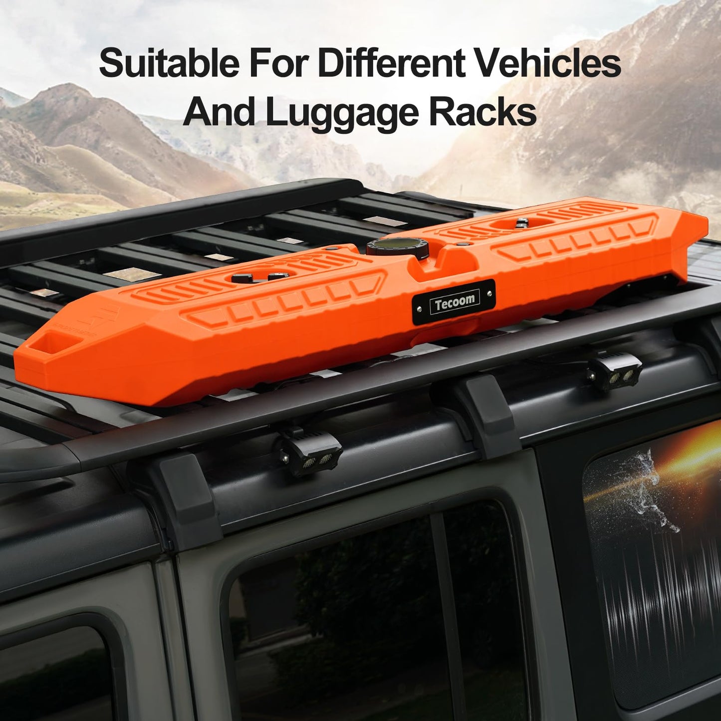 Tecoom 8 Gallon Pressurized Water Tank for Camping Shower Portable Off-Road Vehicles Pick up Truck SUV RV Water Storage Tank for Overlanding Road Shower Outdoor Activities Water Supply, Orange