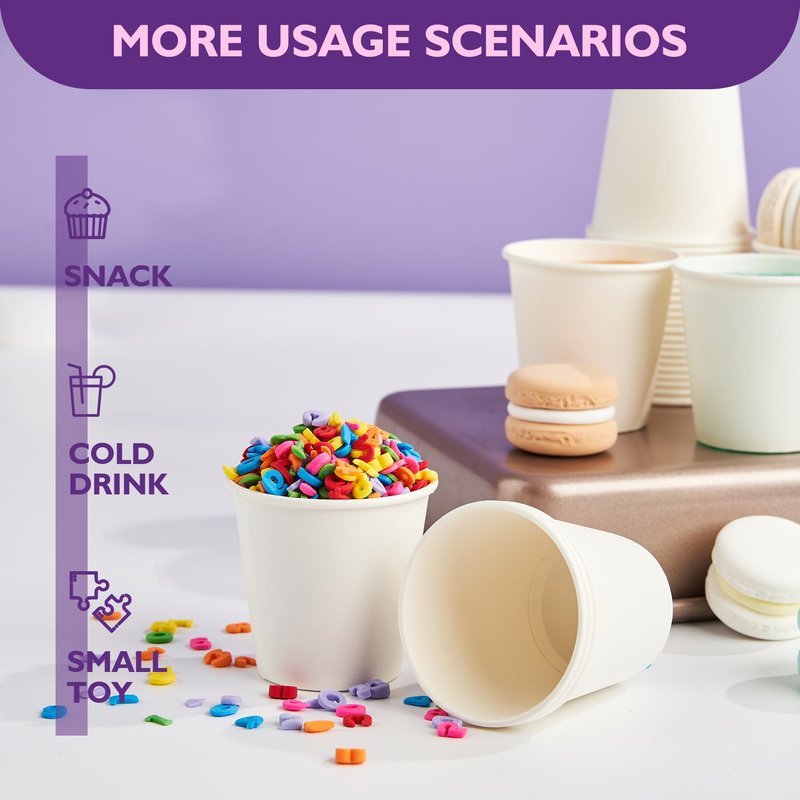 PACKINNO 3 oz Disposable Paper Cups, Mouthwash Cups, Small Coffee Cups for Bathroom Rinsing, Mini Water Drinking Cups for Espresso, Samples, 200 Pack
