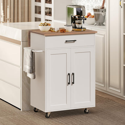 MAHANCRIS Folding Countertop Kitchen Island Cart and 4-Tier Rotating Bookshelf Bundle, Kitchen Island Table with Towel Rack, Spinning Bookshelf Tower, for Living Room, Study, KIBZ12501-BKWT6401