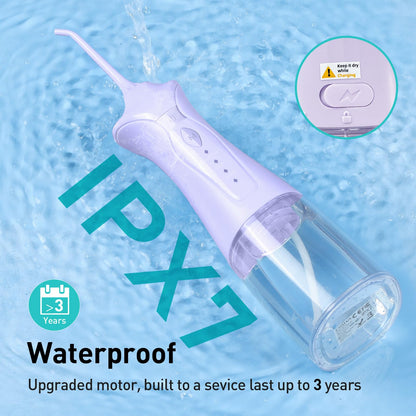 COSLUS Water Dental Flosser Pick for Teeth: 4 Modes Cordless Portable 300ML Larger Tank Water Teeth Cleaner IPX7 Waterproof Flossing Cleaning Picks for Home Travel Black C30(FC5360)