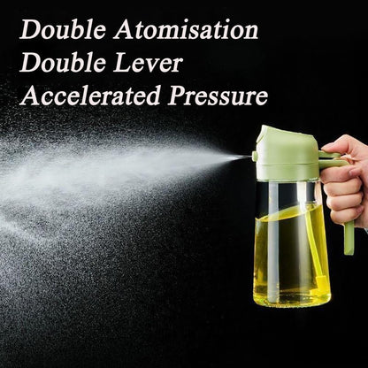 Olive Oil Sprayer Mister - Premium 17oz Glass Dispenser Bottle for Cooking, Baking & Grilling | Black