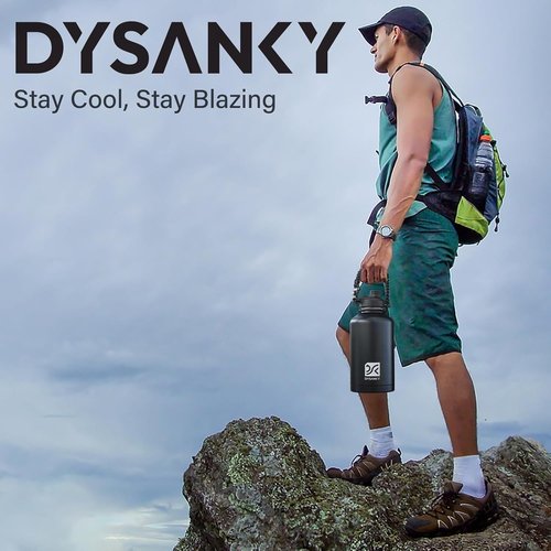 DYSANKY Insulated Water Bottle - 64 oz Thickened Stainless Steel Vacuum Jug | Portable for Gym & Hiking with Straw & Carrier Bag
