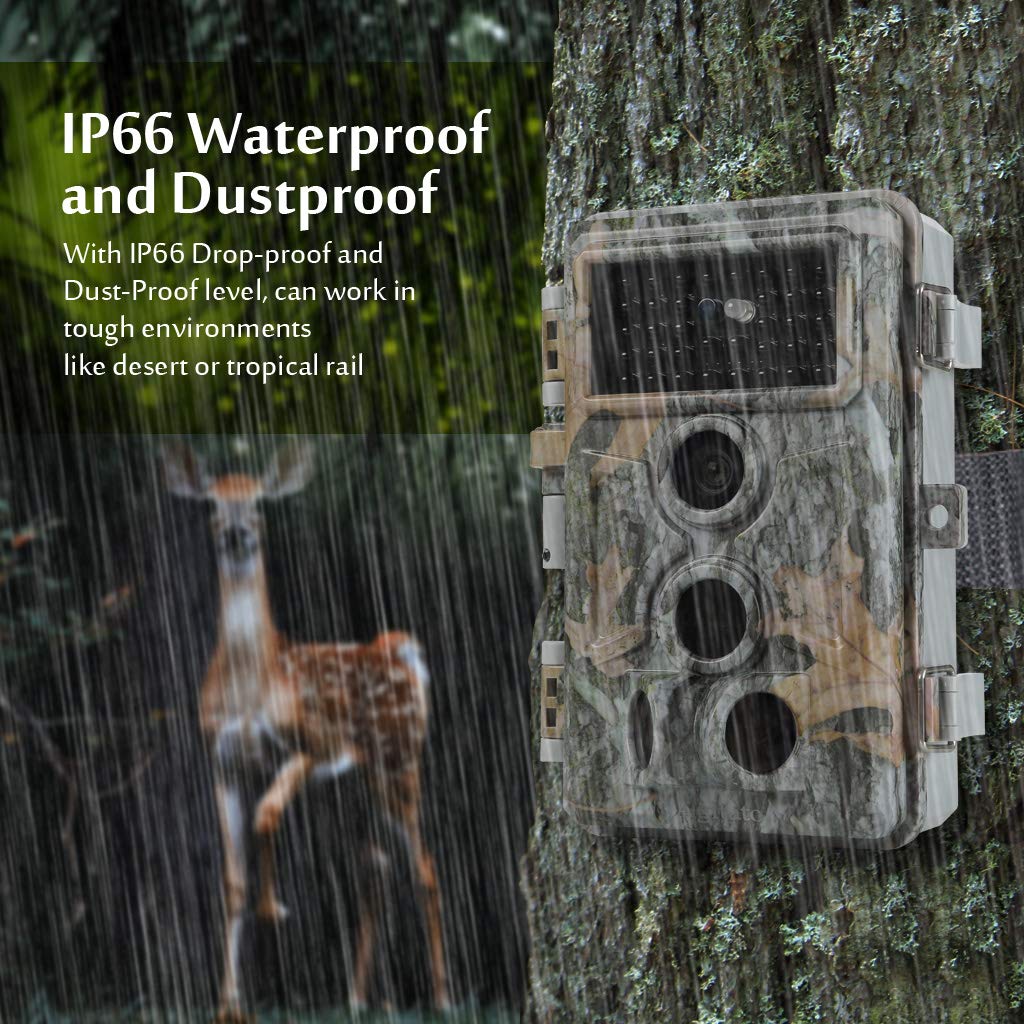 Agitato 4-Pack Wildlife Camera 64MP 1296P H.264 Video 0.1s Trigger Speed with 100ft Night Vision Motion Activated IP66 Waterproof for Outdoor Surveillance Hunting Research