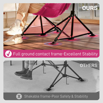 EVER ADVANCED Padded Oversized Hammock Camping Chair, Compact Heavy Duty Swing Chair with Multi-Storage Pockets, Portable Folding Rocking Camping Chair, Support Up to 400lbs, Pink