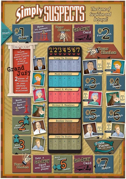 Simply Suspects - The Game of Suspicion &amp Betrayal - Fast-Paced Hidden Identity Detective Board Game - Family Fun for Ages 8+ 2-6 Players