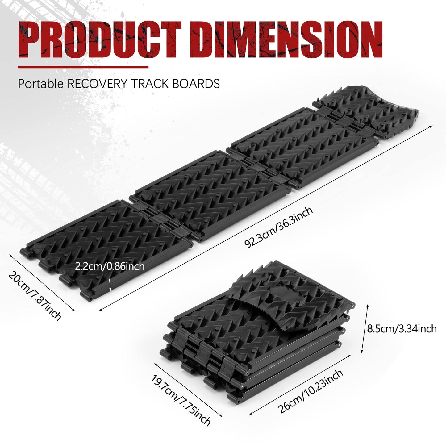 BUNKER INDUST Tire Traction Mats Foldable, Portable Recovery Track Boards + Short Recovery Track Traction Mats
