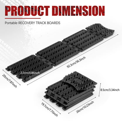 BUNKER INDUST Tire Traction Mats Foldable, Portable Recovery Track Boards + Short Recovery Track Traction Mats