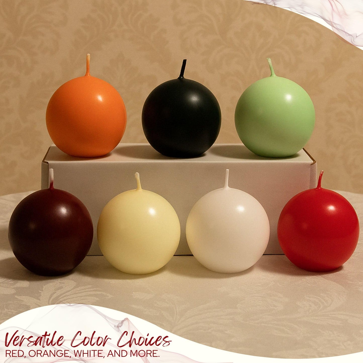 Biedermann & Sons Portobello Beige Round Candles (Set of 4), Unscented Dripless Balls, 2.5" Spheres, 8 Hour Burn, Decorative Set for Mantels and Tabletop Displays