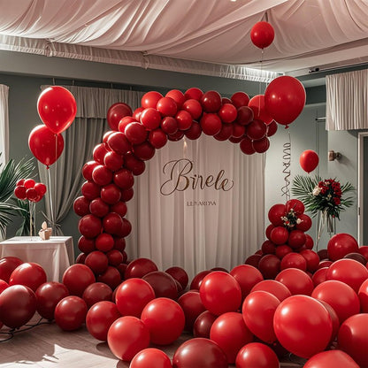 Red Balloons Red Birthday Decorations 100 Pack 12 inch Round Latex Balloons for Wedding Anniversary Birthday Valentine's 4th of July Independence Memorial Day Patriotic Party Decorations
