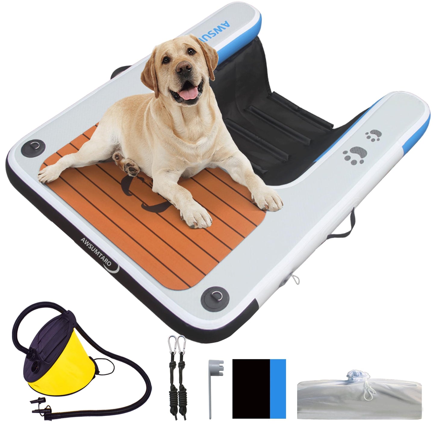 Inflatable Dock, Load-Bearing 200 pounds, Dog pet ramp, Suitable for Swimming Pools, Boat Docks, Lakes, Beach use Water Sports Platform.