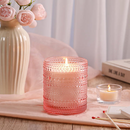 DARJEN Rose Scented Candles for Home- 10oz 68H Natural Soy Wax Aromatherapy Jar Candle, Decorative Aesthetic Candles for Master Bedroom, Date Nights, Self-Care Sunday, Luxury Gift for Women