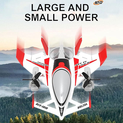 QIDI 570 RC Airplane 2.4Gh 6CH RC Glider Fixed Wing Aircraft 3 Flight Models Brushless RC Helicopters Vertical Takeoff RC Glider (Red)