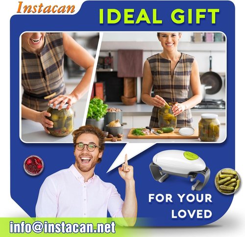 INSTACAN Electric Jar Opener - Higher Torque, One Touch Operation for Easy Lid Removal | Ideal for Seniors & Arthritic Hands (White)