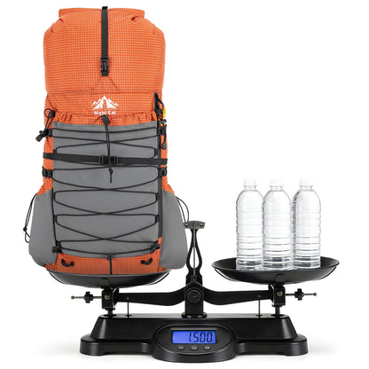 Night Cat Internal-frame Hiking Backpcack: 50L / 60L / 70L Roll Top Lightweight Travel Backpack with Rain Cover for Men Women Hiking Camping Backcpacking Orange Red