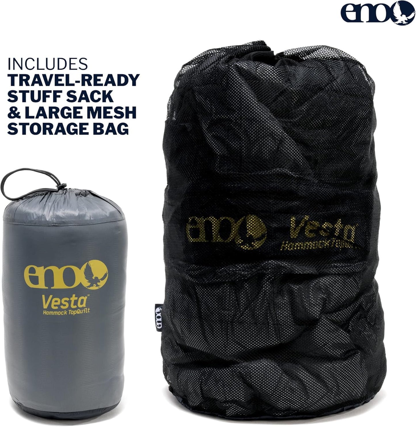ENO, Eagles Nest Outfitters Vesta TopQuilt Water-Repellent and Insulated Hammock Blanket, Storm