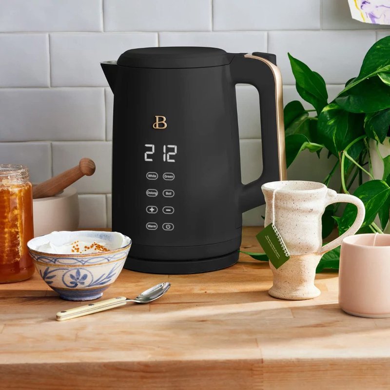 Beautiful 1.7 Liter One-Touch Electric Kettle, by Drew Barrymore (Black Sesame)