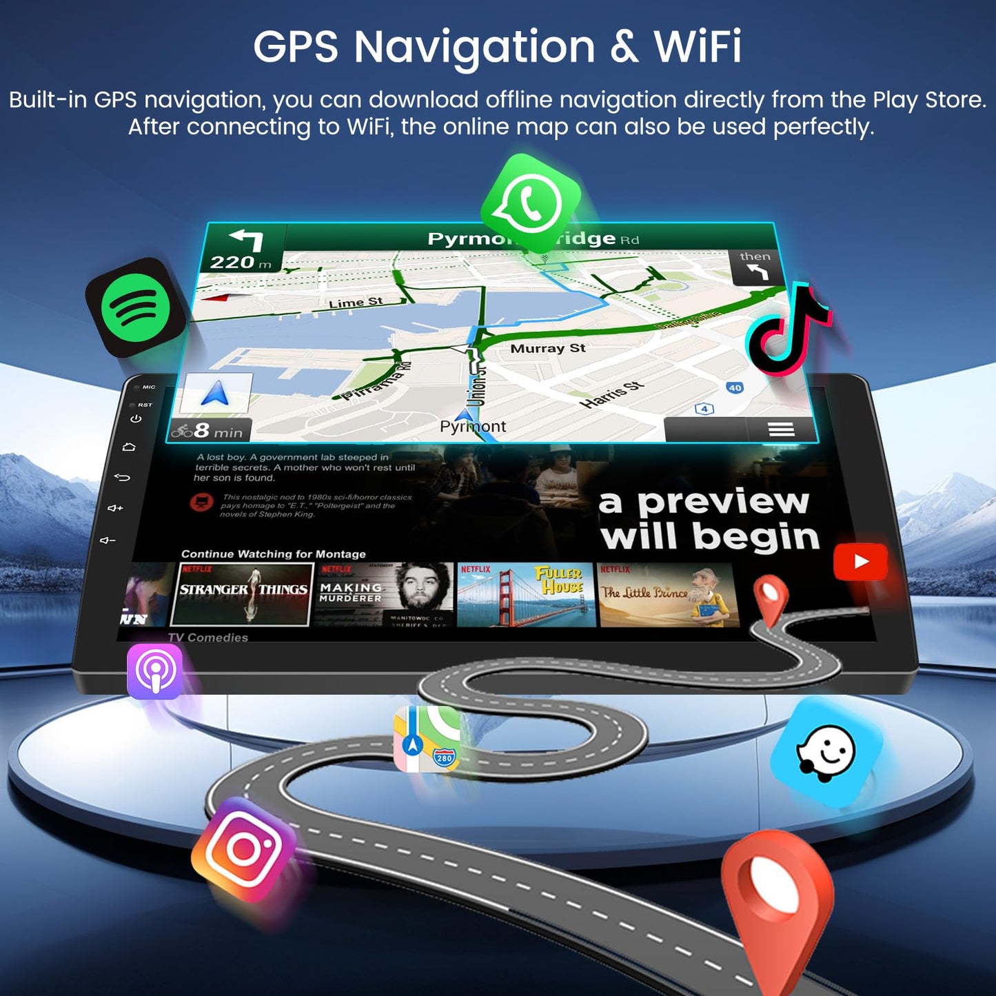 Car Radio for Jeep Compass Patriot 2007 2008 2009: 2G+64G Car Stereo with Wireless Carplay Android Auto, 10.1 inch Touch Screen with Bluetooth Upgrade for Compass Patrio with GPS WiFi SWC FM RDS DSP