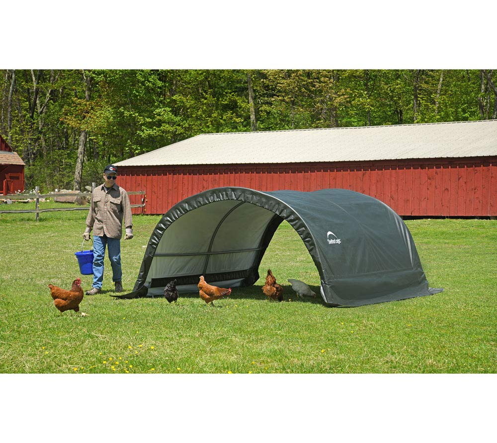 ShelterLogic 8' x 10' x 5' Small Round Livestock and Agricultural Storage and Shade Shelter Kit