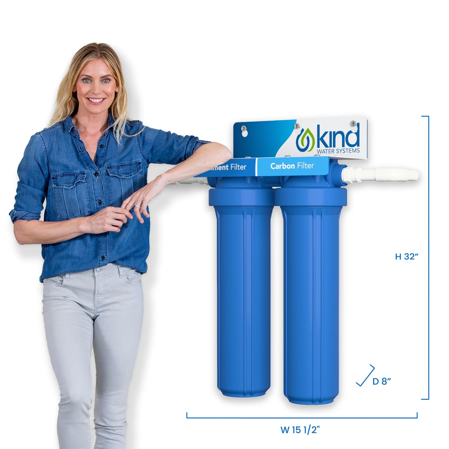 Kind Water Systems - Whole Home Water Filtration System - Removes Chlorine, Chloramine, Sediment, Silt, Debris, VOC’s, and More - Get Softer Skin & Hair With Better Tasting Water - Easy Installation