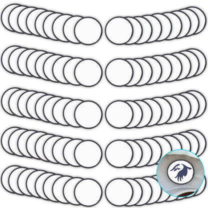 Gadjica Sublimation Patches - Iron On Blank Patches for DIY Crafts Hats Caps Backpack Uniforms (Round / 90PCs)