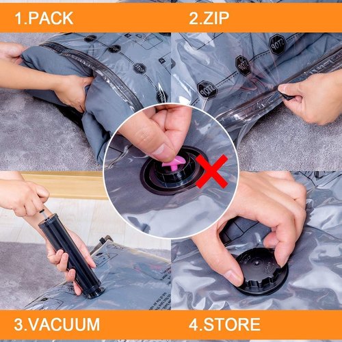 GONGSHI Vacuum Storage Bags - Space Saver Seal Bags for Clothing & Travel | 10 Medium Size