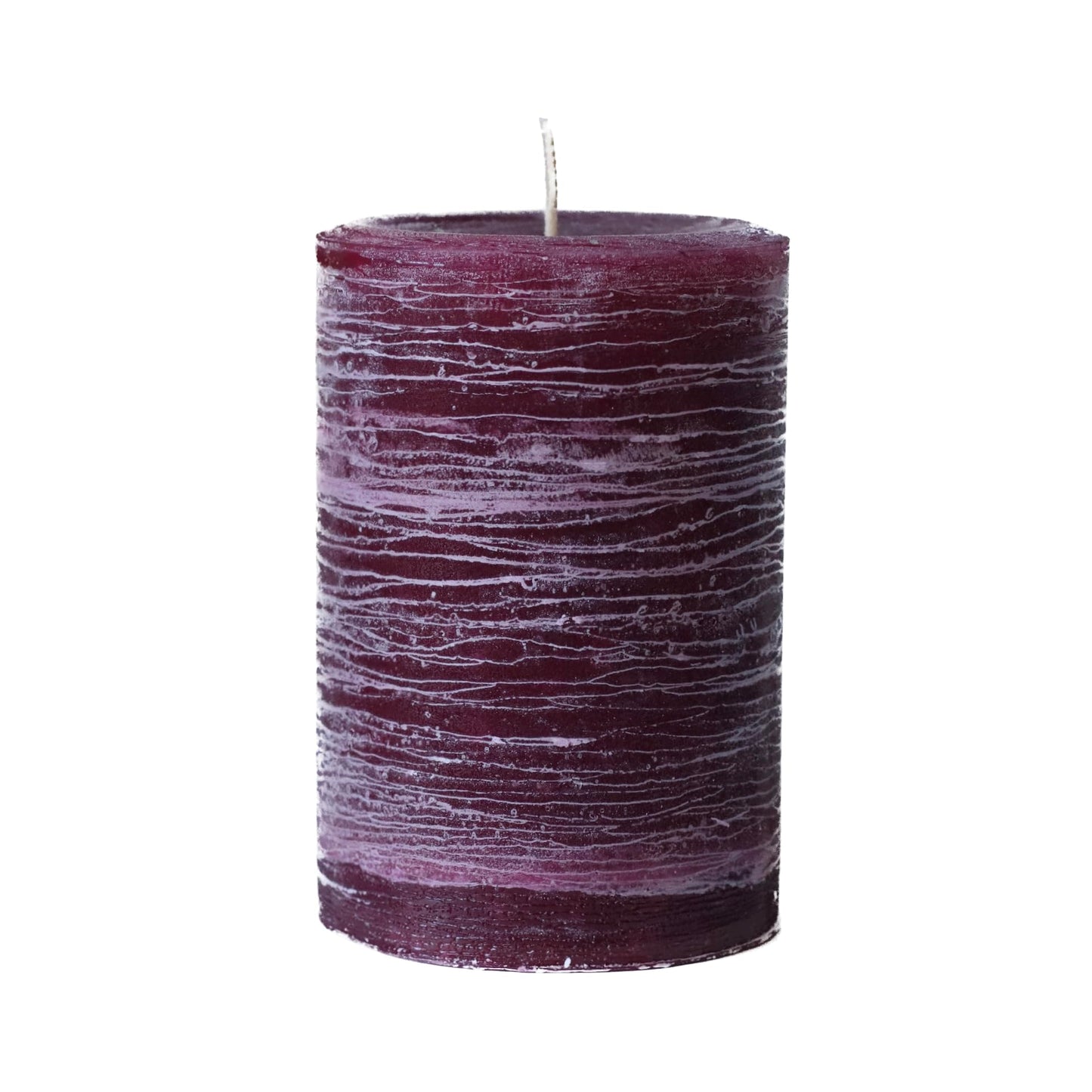 Modern Candle Design Large Unscented Rustic Nordic Pillar Candle Handmade in the USA (Burgundy)