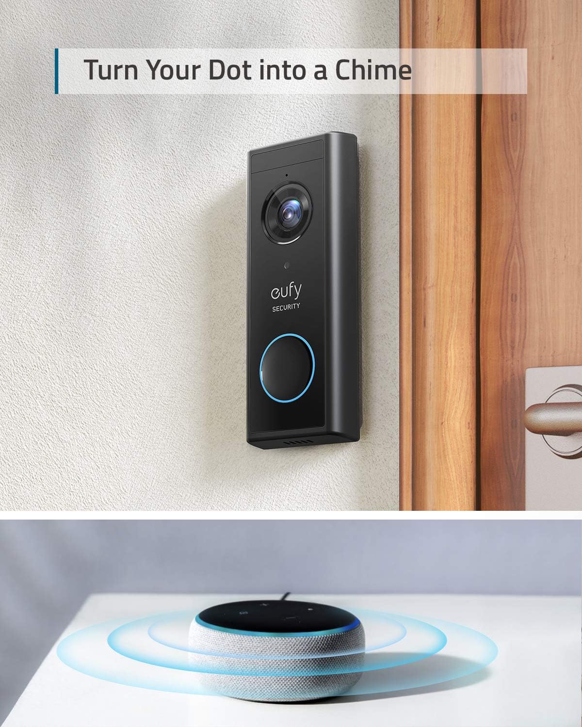 eufy Security Wireless Video Doorbell S220 Add-on with 2K Resolution Video, Easy Self-Installation, Enhanced Home Security, Cost-Effective, Compatible with HomeBase 1, 2, 3, E