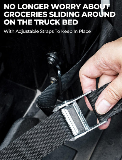ISSYAUTO Full Size Truck Bed Cargo Box Organizer for Pickup, Waterproof Truck Bed Cargo Bag, Storage Organizer Carrier Accessories for Groceries, Golf, Easily Slide in and Out, Easy Access
