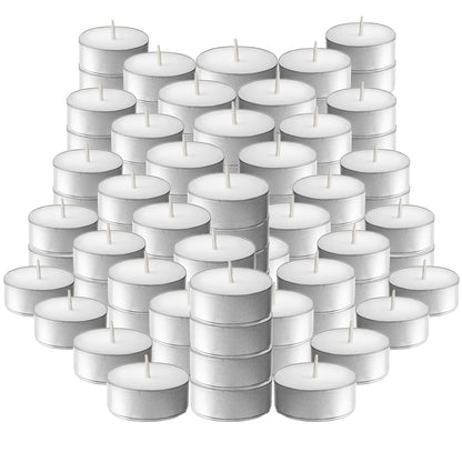 L'ner Tea Light Candles – Set of 100 Unscented Tea Lights – Burns Aprx. 4 Hours – Party & Ambience Candles – Restaurant Decorations