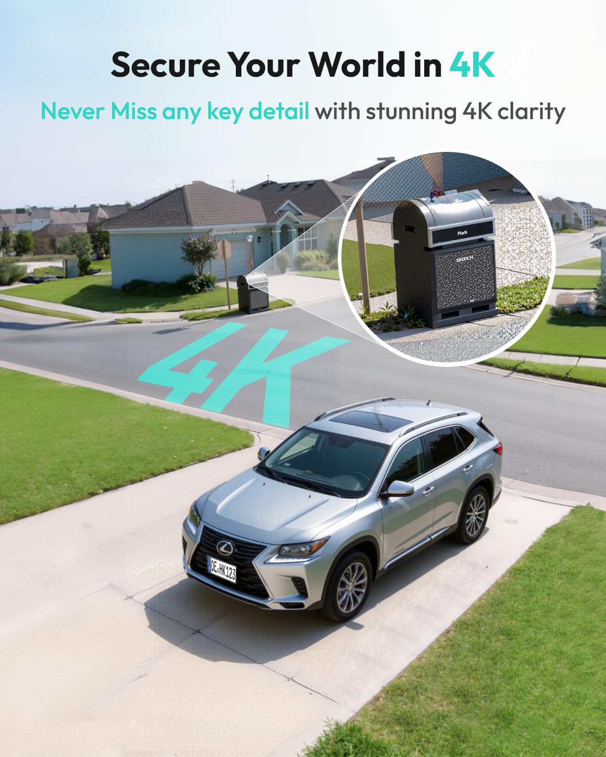 BOTSLAB 4K Security Cameras Wireless Outdoor, Add-On Camera Must Be Connected to Base Station, Solar Outdoor Camera with Full Color Night Vision, No Subscription, AI Recognition, 360° PT, 2.4GHz WiFi