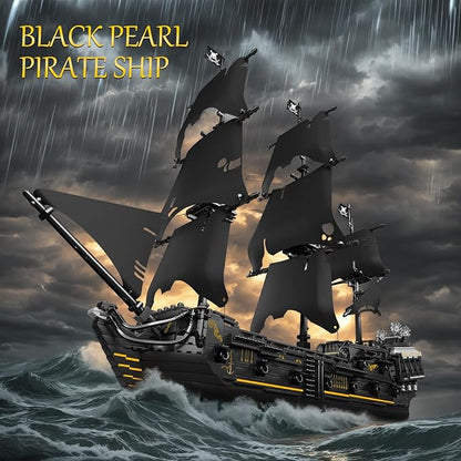 JMBricklayer Pirate Ship Model Building Sets Black Pearl Mysterious Toys Kits Collectible Blocks Cool Toy Gifts for Boys Teens Collectors (Upgraded Version 3180 Pieces) (40102)