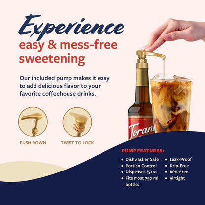 Torani Brown Sugar Cinnamon Coffee Syrup, Flavored Syrup for Drinks, Pump Included, 25.4 Fl Oz