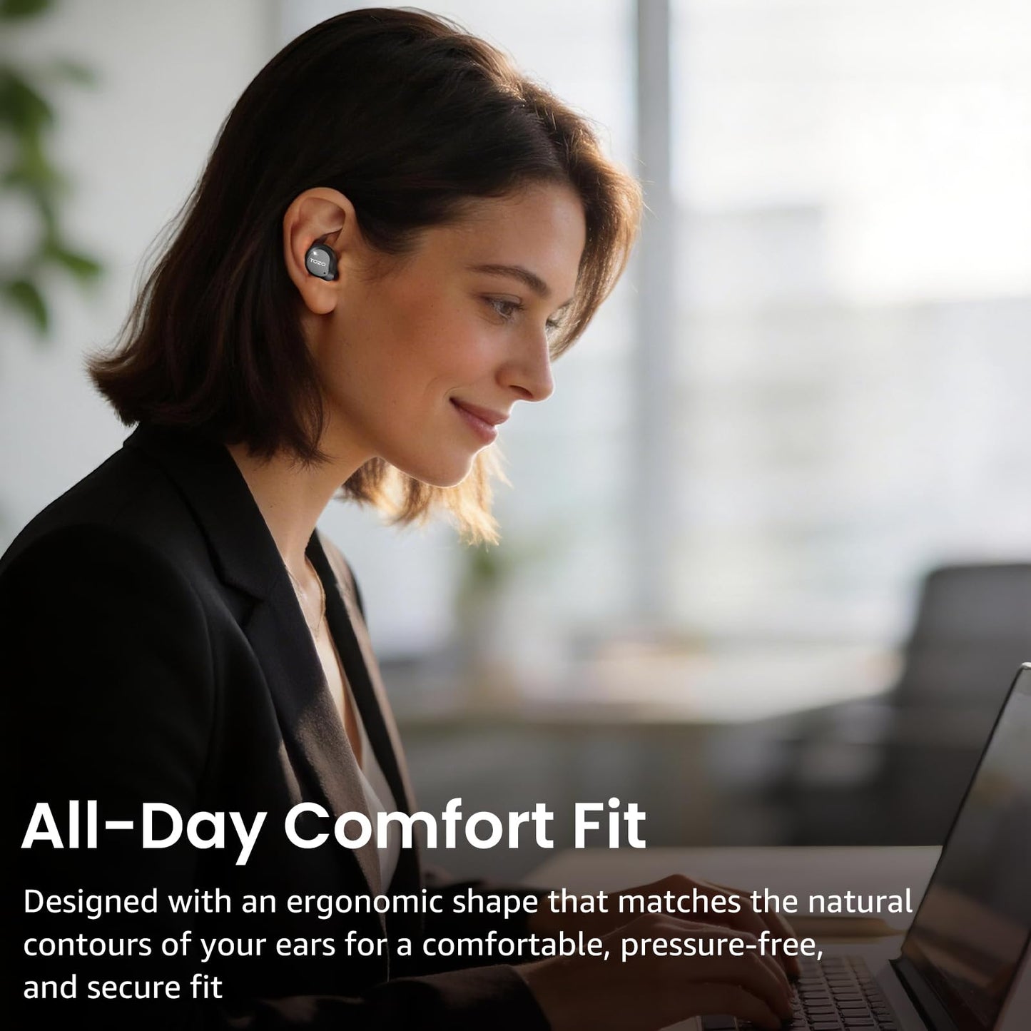 TOZO NC9 Hybrid Active Noise Cancelling Wireless Earbuds, 6 Mics ENC Clear Call, IPX8 Waterproof, in Ear Bluetooth 5.3 Headphones Stereo Bass Ear Buds 60H Playtime with LED Display 32 EQs via APP