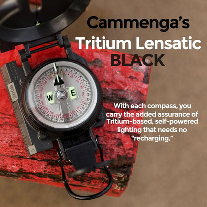 Cammenga Lensatic Tritium Compass, Official USA Military Compass - Accurate and Ultralight Tactical Compasses for Orienteering Backpacking Hunting Hiking Boating - Black