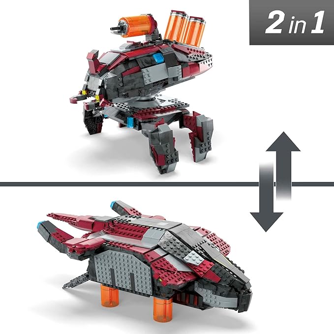 MEGA Halo Infinite Toy Building Sets Banished Phantom Aircraft with 1214 Pieces 4 Micro Action Figures and Accessories for Collectors